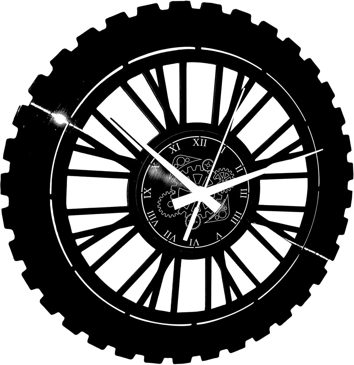 Omgoods Vinyl Wandklok Motorrace Thema - Analoog en Stil