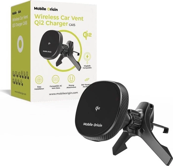 Mobile Origin Wireless Car Vent Qi2 Charger CA15 mit integriertem Ventilator