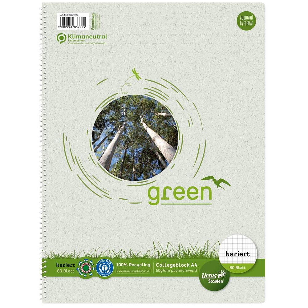 Staufen Ursus Green Collegeblock A4 - kariert 608571020