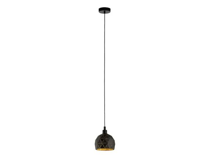 Eglo Suspension Roccaforte\, lampe suspendue 1 flamme\, luminaire en métal noir et or\, lampe de salle à manger\, lampe de salon suspendue avec douille E14\, Ø 17 cm