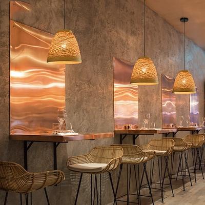 Pendelleuchten, ländliches kreatives Café, Rattan-Weberei, Kronleuchter, Topf, Bar, Theke, Restaurant, Küche, Hängeleuchte
