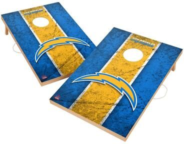 Skip's Garage Vintage Los Angeles Chargers NFL 2x4 Tailgate Cornhole Boards