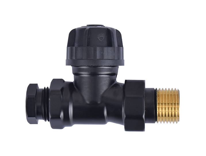 Riko Thermostatisch Ventiel zonder Knop - 1/2 recht + adaptor - Mat/Zwart