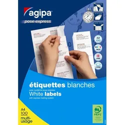 agipa Universal-Etiketten, 105 x 49,39 mm, mit Abzieh-Hilfe