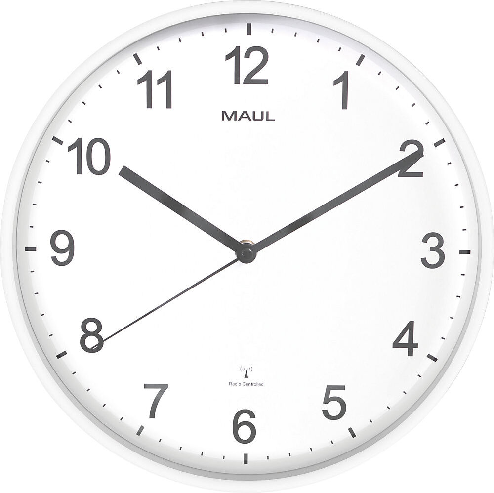 Wanduhr MAULsprint, Funkuhrwerk, weiß MAUL