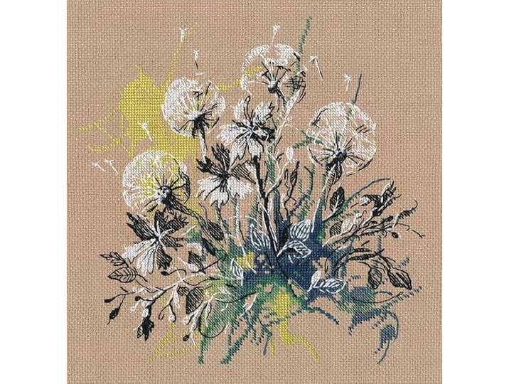 Oven Kruissteek borduurpakketten voor beginners en volwassenen paardebloemen 21x21cm/8,27x8,27
