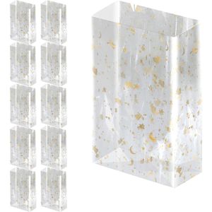 Folia Geschenktüte 492 Sterne & Engel, transparent, Bodenbeutel, 145 x 235mm, PP, 10 Stück