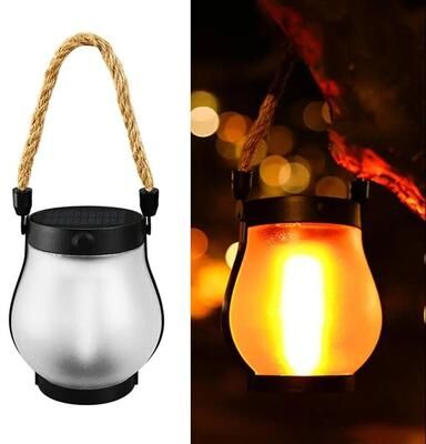 Uplift Picks Solar Hanging Lantern Flickering Flame Outdoor Waterproof Light Solar Hanging Lantern Flickering Flame Outdoor Waterproof Light