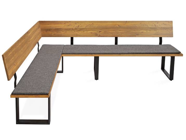 CURBY Eckbank, rustikale Altholzoptik, Material Massivholz