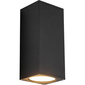 SLV Wandleuchte Big Theo, aus Aluminium, für außen (IP44), 230 V, Up & Down, schwarz, warmweiß, mit LED