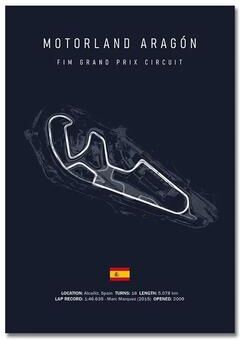 Inspire Essentials F1 Circuit Track Wall Art Canvas Motorsport Racing Poster 14 11.81 X 17.72 Inches