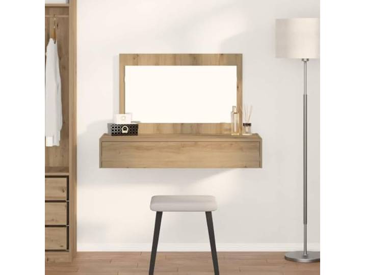 Schminktisch Braun 100x40x70cm Holzwerkstoff mit Spiegel und Schubladen Holzwerkstoff stabil, matte Fläche, Spiegel integriert, Schubladen mit Softclose, modernes Schlafzimmer-Design