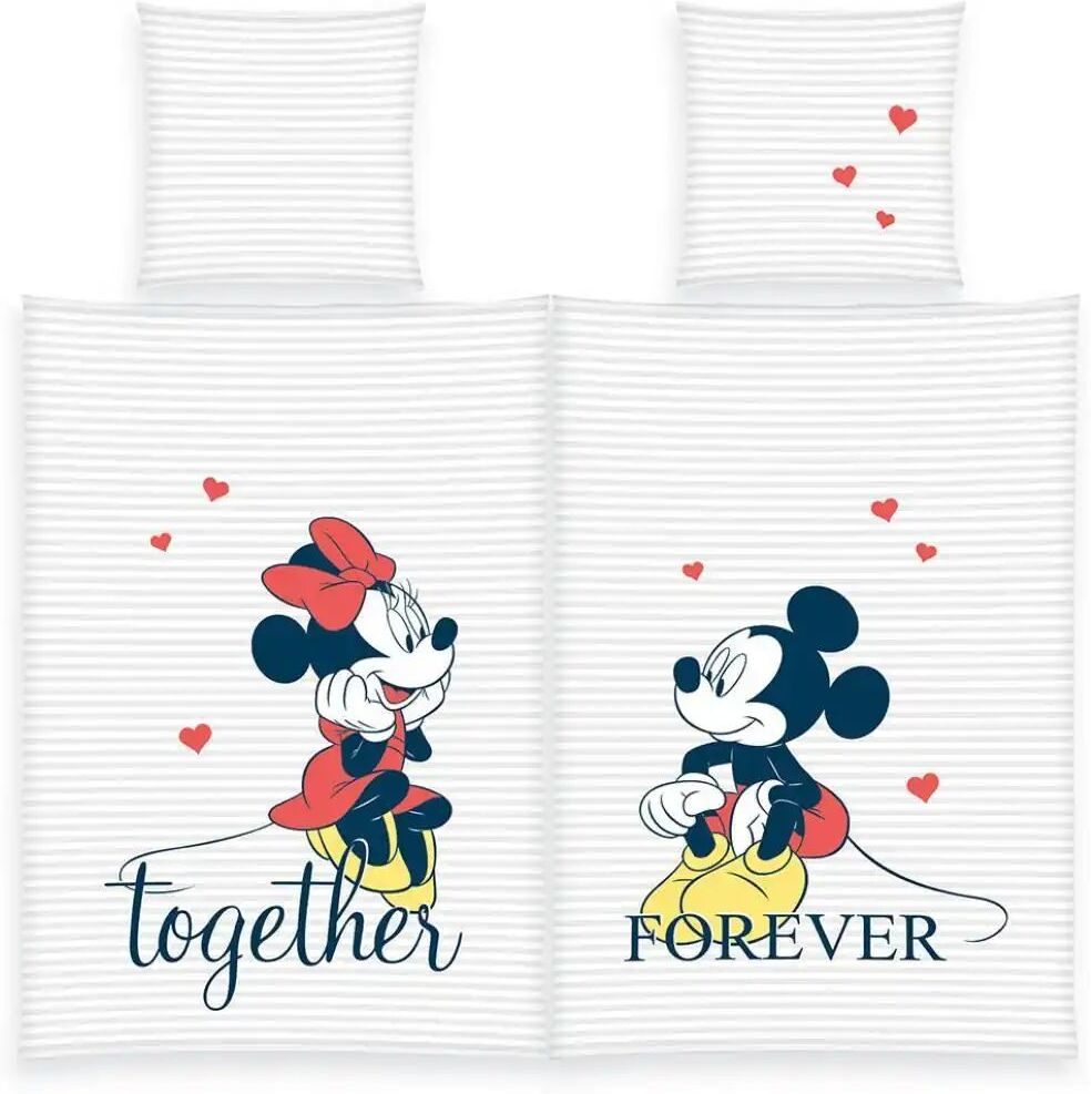 Herding Partner Bettwäsche-Set  Mickey & Minnie ¦ mehrfarbig ¦ Maße (cm): B: 135