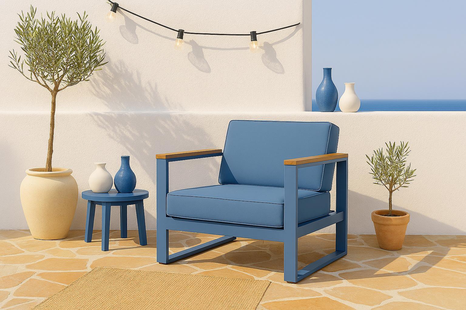 Einzelner Sessel Casablanca Blue für PATIO und TERRASSE