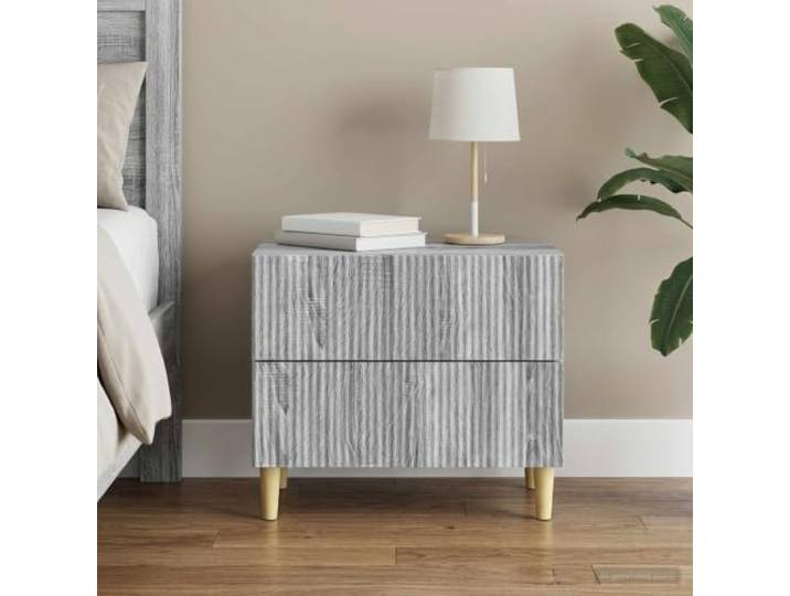 YUTAASU Nachttisch Graues Sonoma 62 x 34,5 x 48 cm Holzwerkstoff Stabil, Langlebig, Mit Schublade, Vielseitig Als Beistelltisch Nutzbar, Pflegeleicht