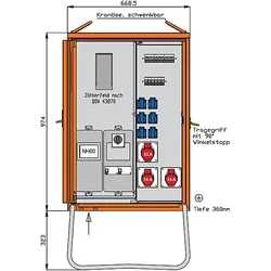 WALTHER-WERKE Anschlussverteilerschrank 44kVA m.Zählerplatz WAV0131R1