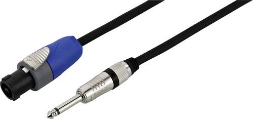 Monacor Lautsprecher Anschlusskabel [1x Lautsprecherstecker - 1x Klinkenbuchse 6.3mm (mono)] 2 x 1.5mm² 10m Schwarz