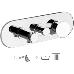 Gessi CONO Fertigmontageset für Brause-Einhebelmischer, 2-Wege Umstellung, direkter Wandanschlussbogen mit Halterung, 45038706, Farbe: Metall Schwarz PVD