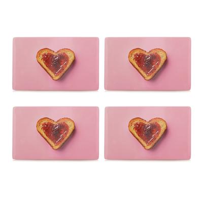 Frühstücksbrett ZELLER PRESENT "Frühstücksbrettchen, Melamin, 4er-Set", pink, B:14,5cm H:0,4cm L:23,5cm, Melamin, Schneidebretter, ca. 23,5x14,5x0,4 cm