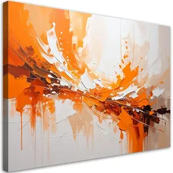 WANDBILD, Dynamische Abstraktion in Orangetönen