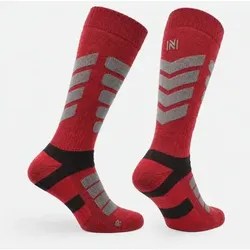 NORFOLK Skisocken Kompressions-Skistrümpfe mit Merinowolle, Wärme und Anti-Krämpfe - Snowbird, Größe 39-42 in Rot Rot