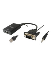 equip VGA auf HDMI Adapter mit Audio schwarz 15cm Audio/Multimedia Digital/Display/Video 0,15 m (119038)