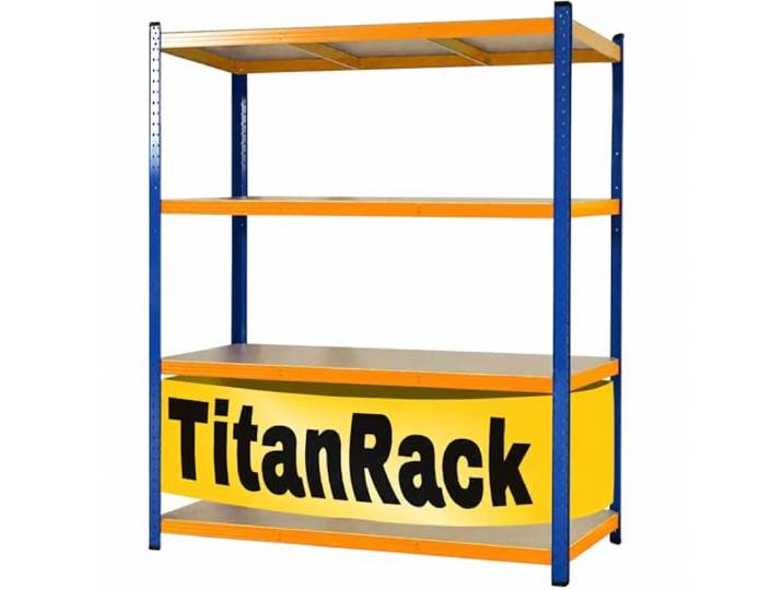KARAT Schwerlastregal 200x150x60 cm Blau-Orange – Weitspannregal Metall, Werkstatt Regal, Regal Werkstatt, Steckregal Lagerregal (TitanRack Big)