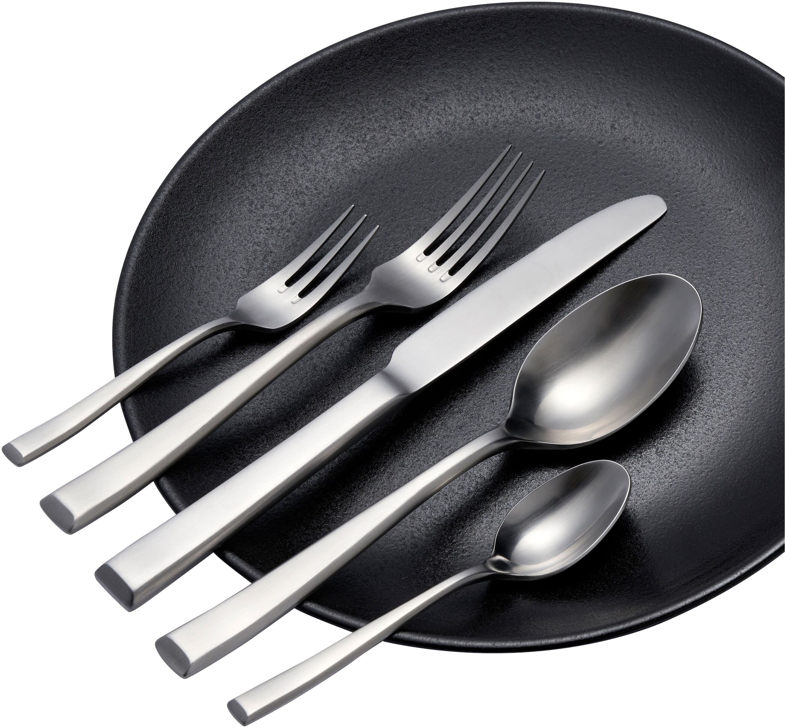 Besteck-Set HANSEATIC "PREMIUM", silber (silberfarben), 30 Stk., Edelstahl 18/10, Essbesteck-Sets, Besteck-Set, verstärktes Material und trapezförmiges Design am Griffende silberfarben 30 Stk.