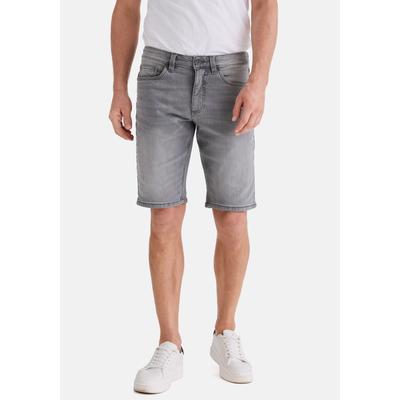 Bermudas STOOKER MEN "5-Pkt Style Summer Denim Bermudas", Herren, Gr. 32, silber (silbergrau denim), Denim/Jeans, 99% Baumwolle, 1% Elasthan, gerade kurz, Hosen Bermudas, Sommer Straight Fit Casual Stretchdenim für Herren