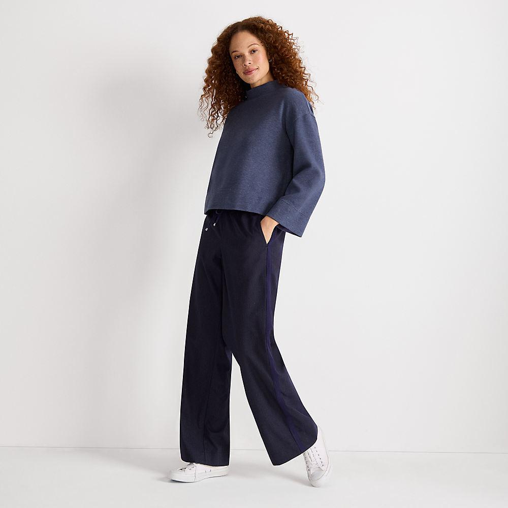 Weite Hose aus gebürstetem Flanell mit Streifendetail für Damen, Damen, size: regular, Muster, by Lands' End