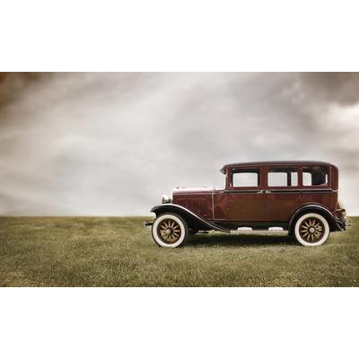 Fototapete PAPERMOON "Antikes Auto", bunt, B:4m L:2,6m, Vlies, Tapeten