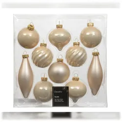 Christmas Decorations 10 Weihnachtskugeln 6cm Glas mit Rillen Oliven glänzend & matt Christbaumkugeln Weihnachtsbaumkugeln Christbaumschmuck Perle
