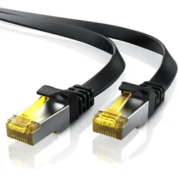 Primewire LAN-Kabel CAT.7, RJ-45 (Ethernet), CAT 7 Flachband U/FTP Gigabit Netzwerkkabel 10 Gbit/s Patchkabel - 10m