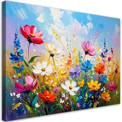 LEINWANDBILD Bunte Wildblumen 100x70cm