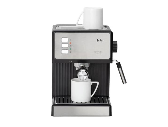 JATA JECA2525 Espressomaschine, 20 bar, 850 W, mit Doppelausgang und Filter für 1 oder 2 Kaffees, Dampfgarer zum Aufschäumen von Milch und Cappuccino, Tassenwärmer abnehmbarer Tank 1,8 l