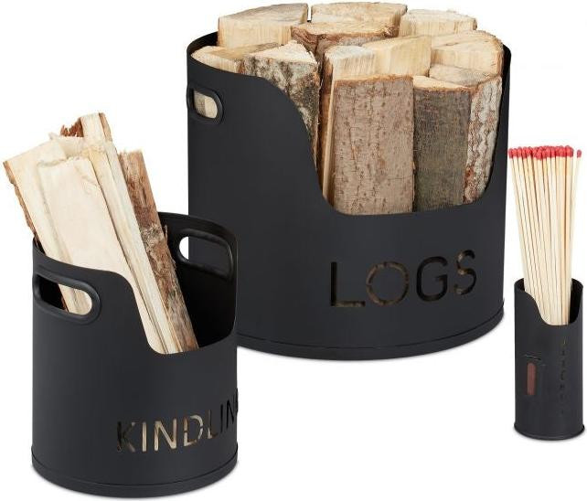 Set van 3 stuks voor het opslaan van hout binnen
