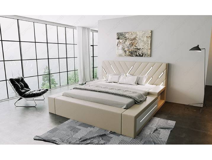 Wasserbett Contrada mit LED und zweifarbigem Design