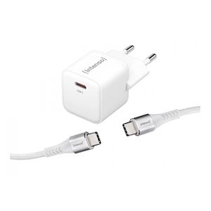 Intenso USB-Ladegerät GaN Power Adapter W30C + C315C, 30 Watt, 1x USB-C, 1 Port, Schnellladegerät mit USB-C Kabel