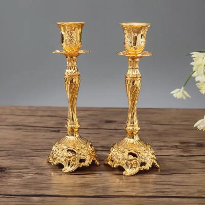 Inspired Living 2 Pack Gold Candle Holder Metal Taper Candle Stands For Wedding Table Centerpieces And Home Decor 3