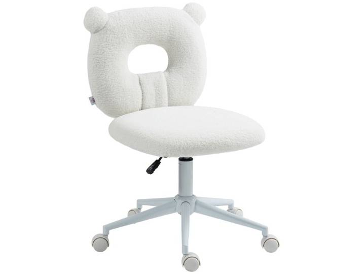 Chaise de bureau pour enfants chaise de bureau réglable en hauteur sans accoudoir chaise de travail chaise d'ordinateur blanc