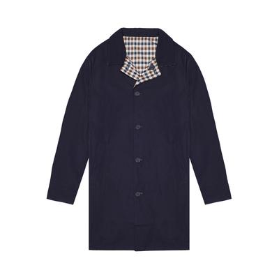 Parka AQUASCUTUM ACTIVE "ICONIC REVERSIBLE TRENCHCOAT Herren", Herren, Gr. M, blau (navy), Softshell, 100% Polyester, normal normal, Jacken Parka, Wendemantel Herren, leichte Jacke, Trenchcoat, Windjacke, Sale