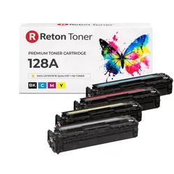 4x Tonerkartuschen ersetzen HP 128A / CE320A, CE321A, CE322A, CE323A