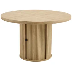 STILVORA Esstisch MDF Holzoptik, rund, 115x115x74 cm, mit Stauraum im Säulenfuß