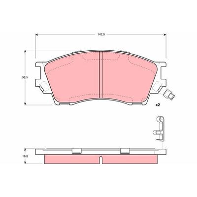 Trw Bremsbelagsatz, Scheibenbremse [Hersteller-Nr. GDB3230] für Mazda