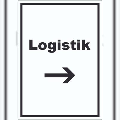 HB-Druck Logistik Aufkleber mit Text und Richtungspfeil rechts Transport Versand hochkant A3 (297x420mm)