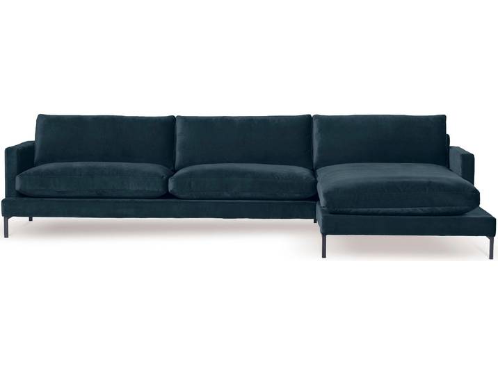 Ecksofa ANDAS Welland , blau (dunkelblau), B:333cm H:84cm T:183cm, Sofas, Ecksofa, Ecksofa »Welland« in Knautsch-Optik mit Metallfüssen