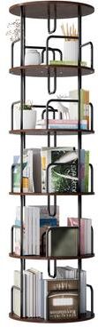 Kodotan sofa Rotating Bookshelf Tower 5 Tier, Spinning Bookcase, Vertical Turning Round storage Bookshelf
