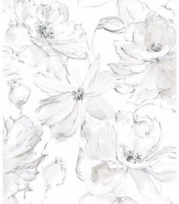 York Wallcoverings Floral Dreams Grey Wallpaper