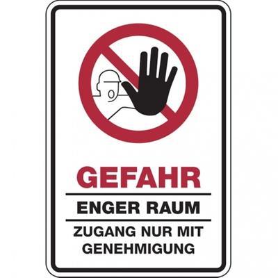 Dreifke® Aufkleber | Verbotsschild, Kombischild, Gefahr enger Raum - pr - 200x300 mm Folie selbstklebend