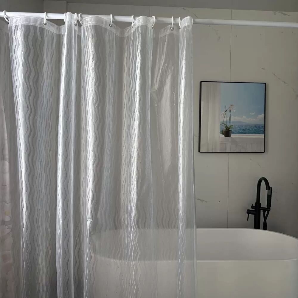 INF 3D-Duschvorhang mit Wellenmuster 180x180cm